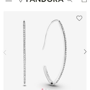 Pandora oval sparkle hoop earrings